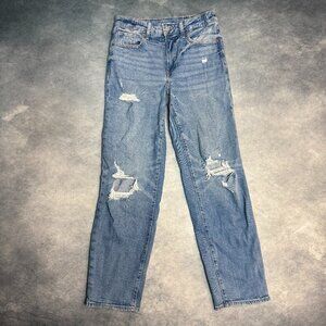 Old Navy Women’s OG Loose Jeans Size 4 Blue High-Rise Medium Wash Denim